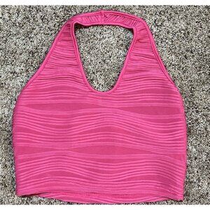 Shein Halter Neck Top Fitted Crop Top ~ Size Medium  ~ Stretch ~ Pink